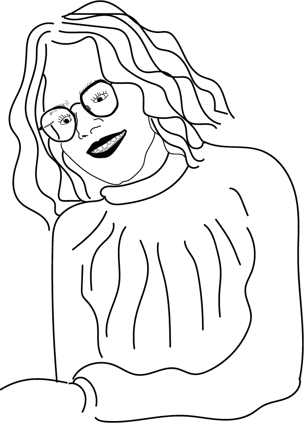 en illustraion af en smilende pige, Maria